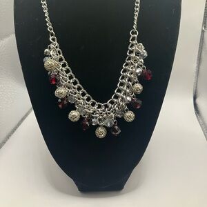 Silver beaded necklace